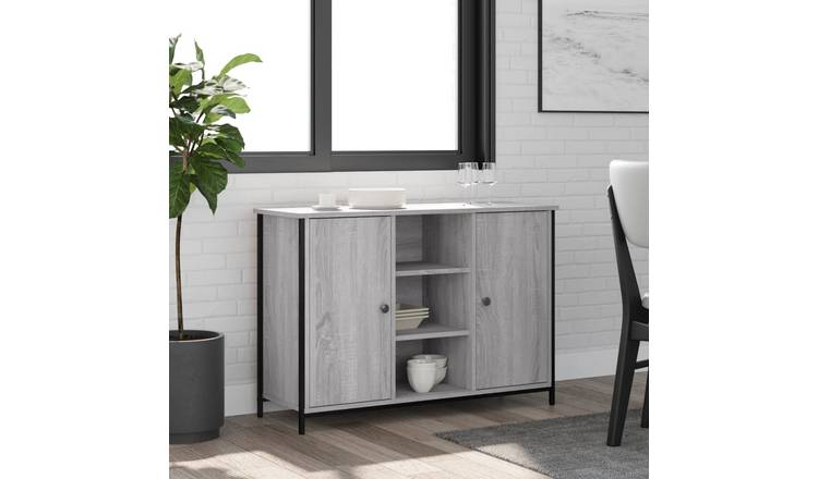 Walplus Engineered Wood Sideboard - Grey Sonoma - 100 x 35 x 70 cm