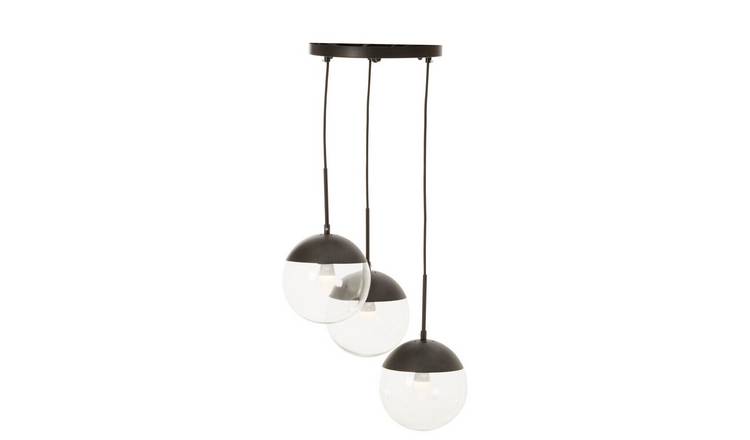 Orsina Revive Dia 3-Light Globe Pendant Light - Black