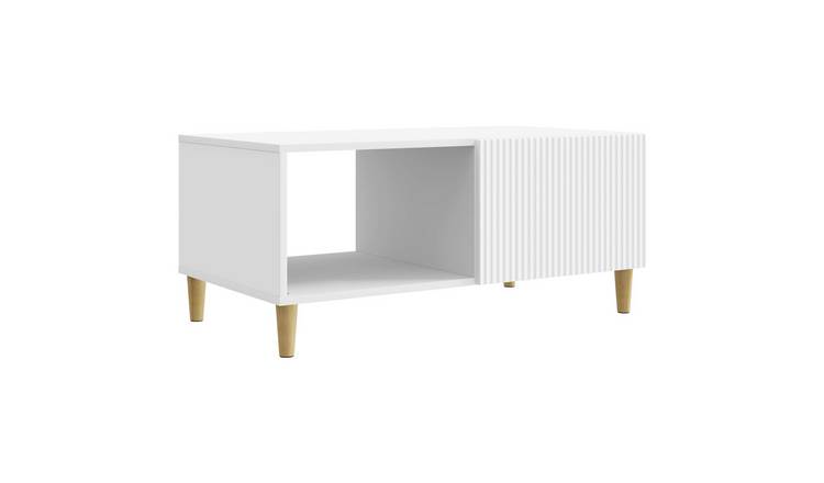Walplus 2 Shelf Modern Design Coffee Table - White - 90 x 50 x 40 cm