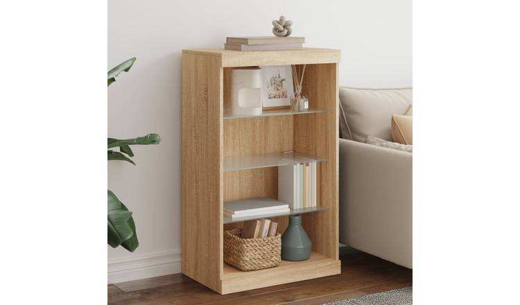 Walplus LED Engineered Wood Buffet Sideboard - Sonoma Oak - 60.5 x 37 x 100 cm