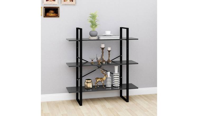 Walplus Engineered Wood Book Cabinet - Grey - 100 x 30 x 105 cm