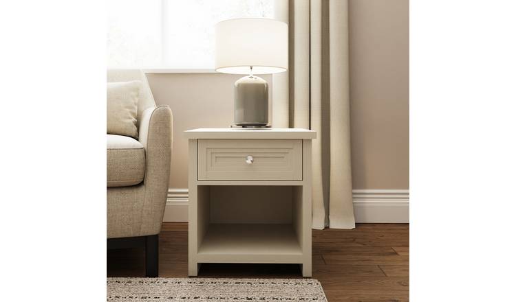 GFW Oakley 1 Drawer Side Table - Stone