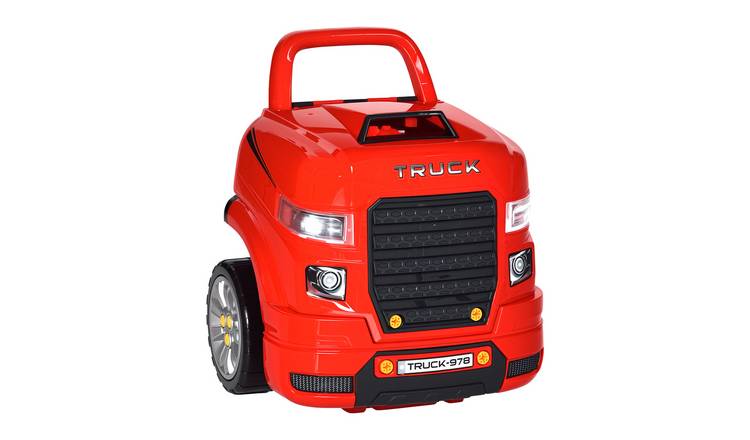 HOMCOM RC Car Key Steering Horn Light Kids Truck Engine Toy Set - Red