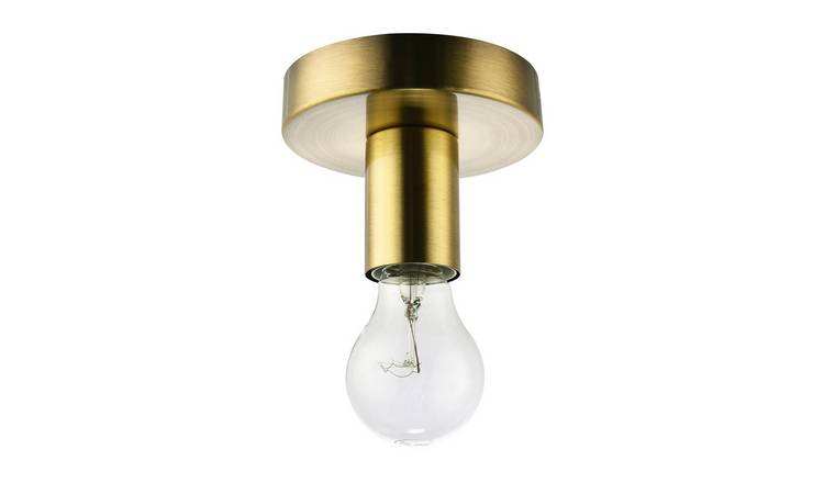 Happy Homewares Antique Brass or for Industrial Bulbs Ceiling Light - 12cm