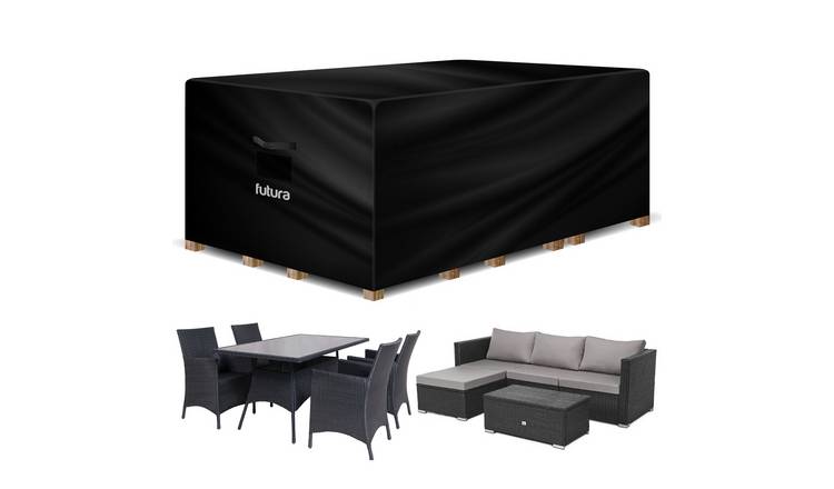 Futura Rectangular Waterproof Deluxe Garden Furniture Cover 125cm - Black