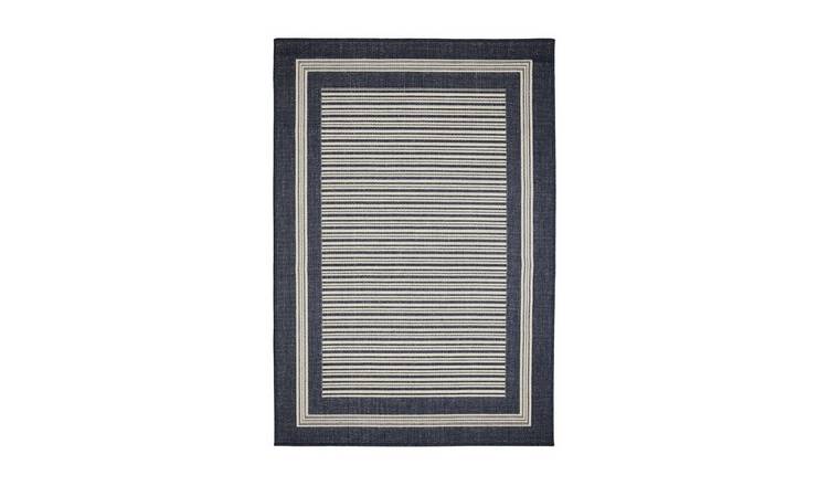 Mega Flooring Blue Modern Bordered Rug - 160 x 225cm