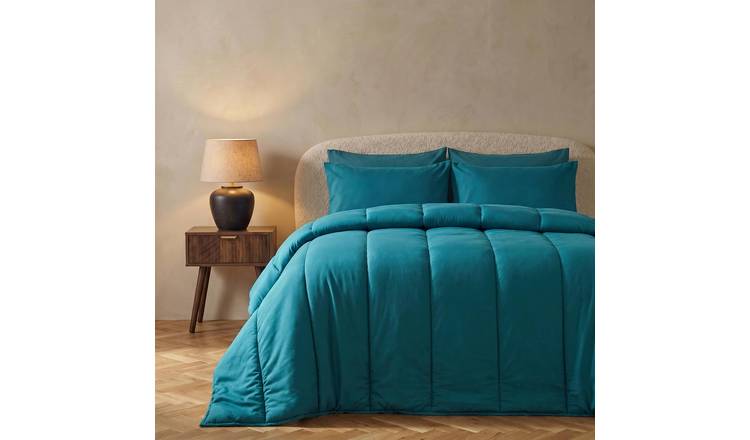OHS Coverless 10.5 Tog Duvet Set Quilted Bedding - Teal  - King