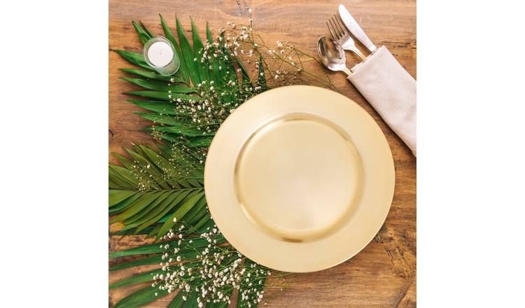 Orsina Dia Flat Charger Plate - Gold