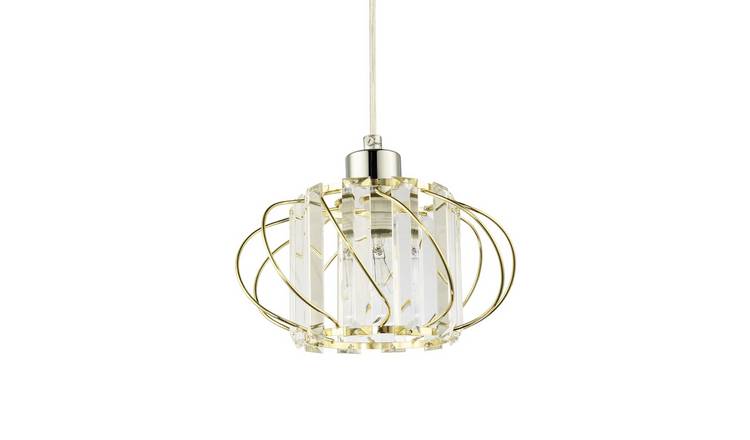 Happy Homewares Gold Clear Acrylic Rectangular Prims Pendant Shade - 19cm