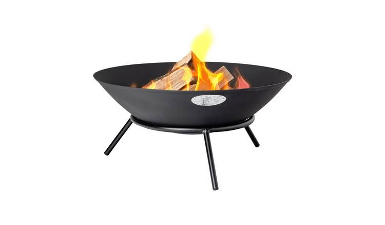 Harbour Housewares Steel Garden Fire Pit - Black