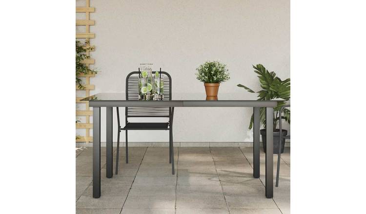 Walplus Aluminium Garden Table - Black - 150 x 90 cm