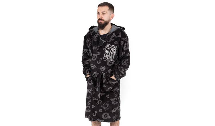 Peaky Blinders Icons Adult Large Mens Bathrobe - Black
