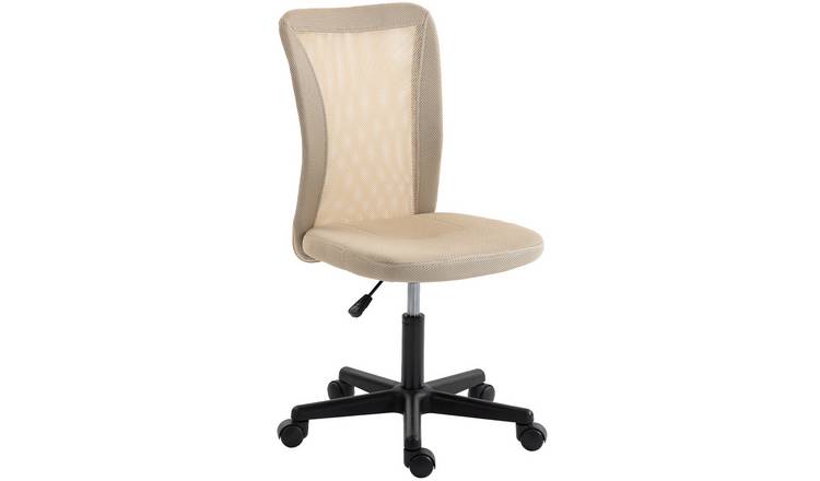 Vinsetto Ergonomic Armless Swivel Computer Desk Chair - Beige