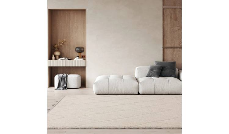 Mega Flooring White Shaggy Plain Rug - 120 x 170cm