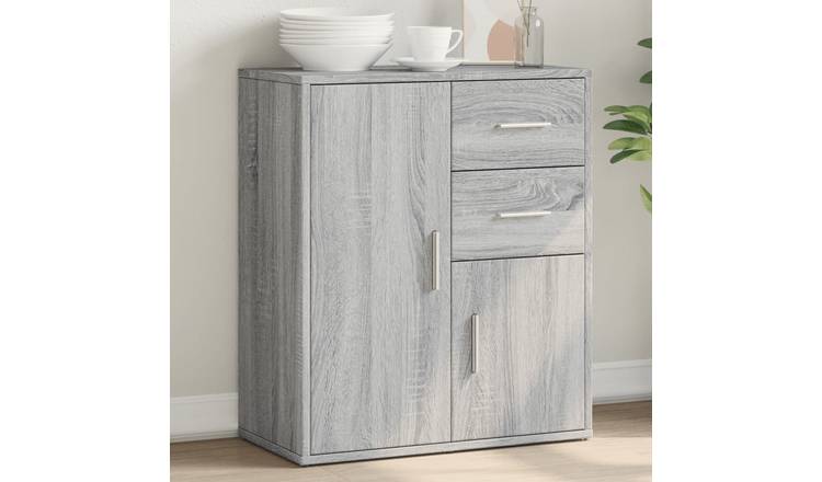 Walplus Engineered Wood Sideboard - Grey Sonoma - 60 x 31 x 70 cm
