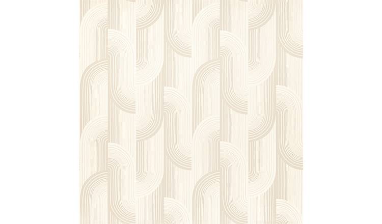 Grandeco Boutique Romaine Art Deco Embossed Wallpaper - Ivory