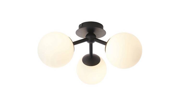 Loops Direct Steel and Glass Multi Arm Light - Matt Black