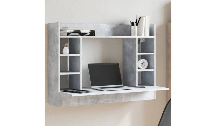 Walplus Engineered Wood Wall Mounted Desk - Granite Grey - 105 x 48 x 75 cm