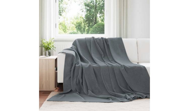 Walplus 260 g/m2 Fleece Throw Blanket - Light Grey - 270 x 240 cm