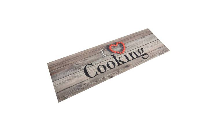 Walplus Cooking Grey Velvet Kitchen Rug - Grey - 180 x 60 cm