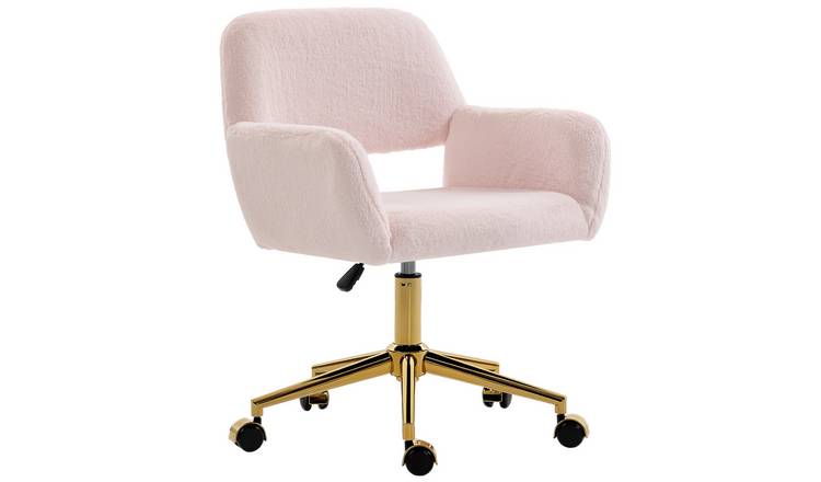 HOMCOM Swivel Desk Chair with Adjustable Height - Pink