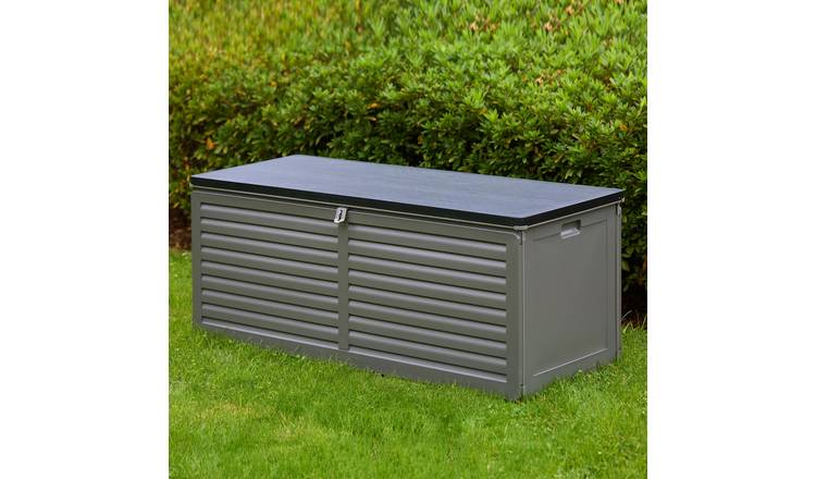 VonHaus 390L Weatherproof Outdoor Garden Storage Box - Grey & Black