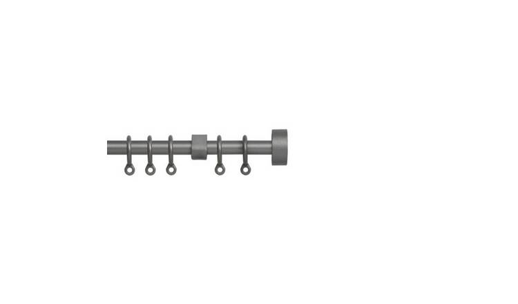 New Edge Blinds 13-16mm Silver Extendable Stud Curtain Pole - 120cm - 210cm