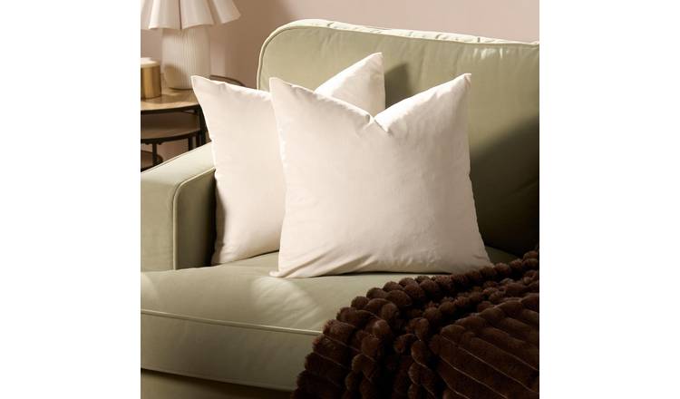 OHS 2 Pack Matte Velvet Cushion Covers 45 x 45cm - Cream