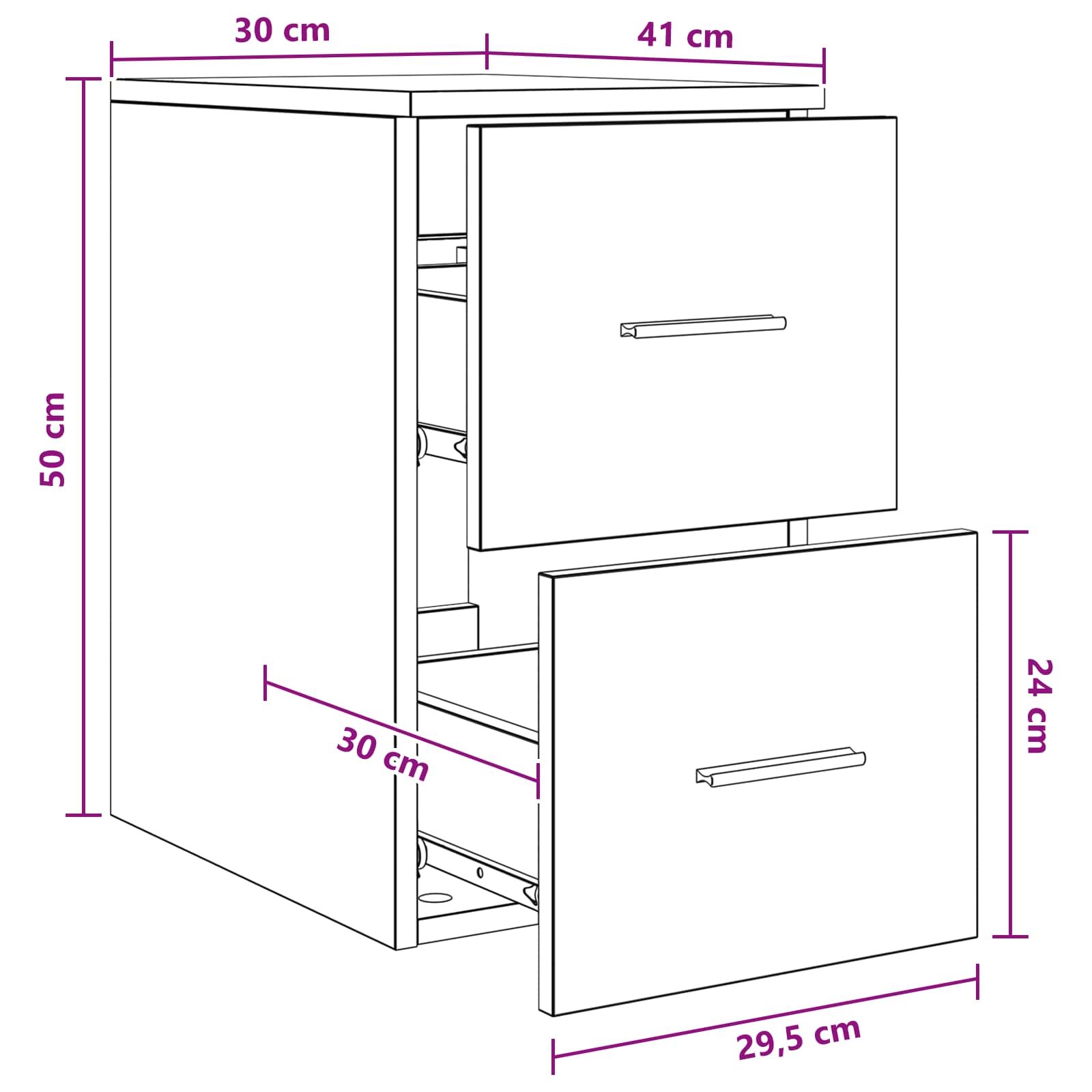 Walplus Wood Bathroom Cabinet with 2 Drawers - Grey Sonoma - 30 x 41 x 50 cm - Image 9