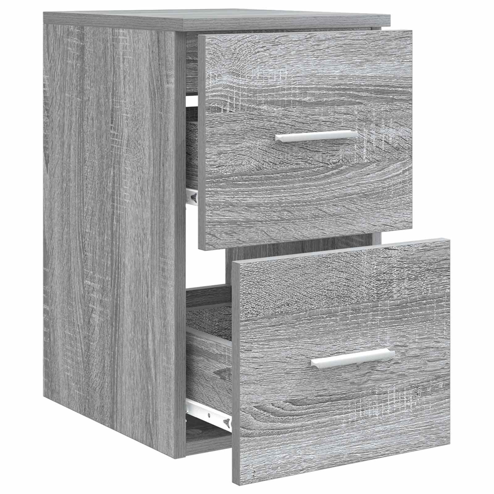 Walplus Wood Bathroom Cabinet with 2 Drawers - Grey Sonoma - 30 x 41 x 50 cm - Image 4
