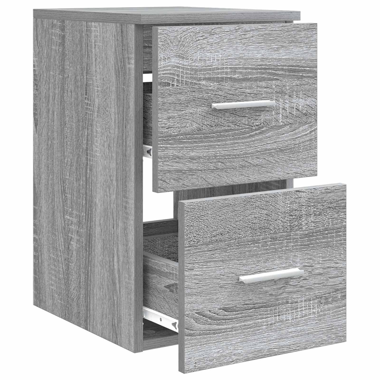 Walplus Wood Bathroom Cabinet with 2 Drawers - Grey Sonoma - 30 x 41 x 50 cm - Image 4