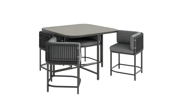 Outsunny 4 Seater Rattan Garden Furniture Set with Cushions - Charcoal Grey