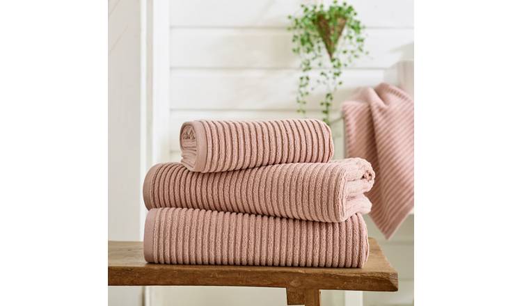 Deyongs Premium Zero Twist 100% Cotton Bath Towel Textured Sereno - Pink