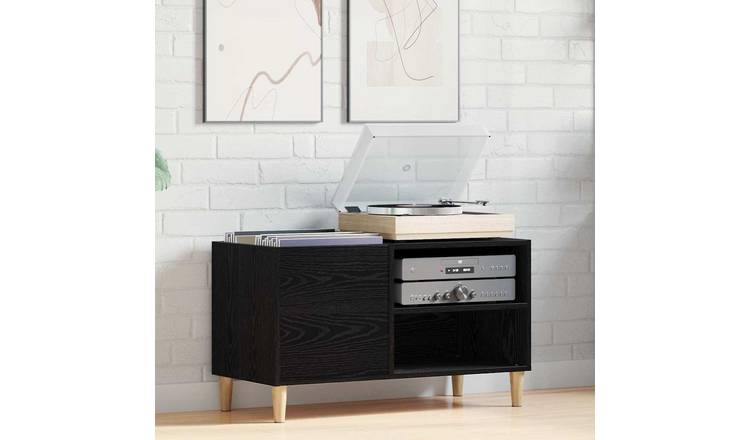 Walplus Engineered Wood Cabinet - Black Ash - 84.5 x 38 x 48 cm