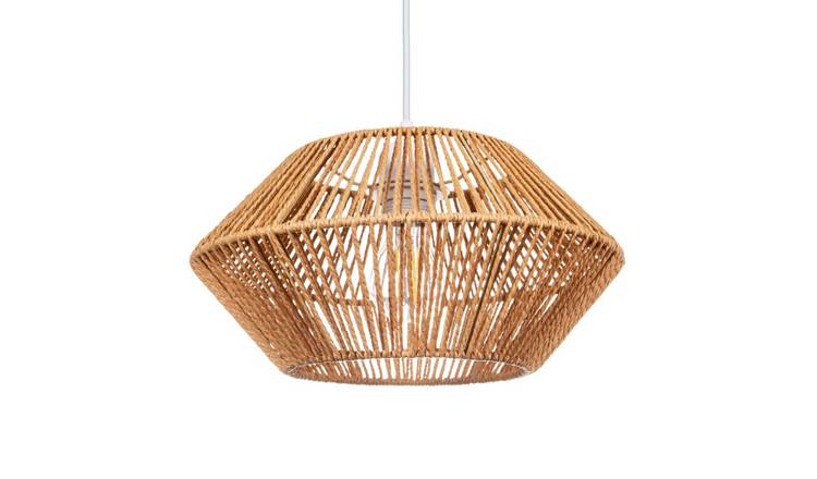 Happy Homewares Chic Super Natural Brown Paper String Easy Pendant Shade - 32cm