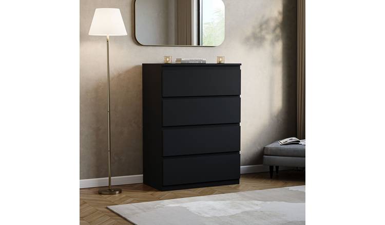 Vida Designs Denver 4 Drawer Chest - Black