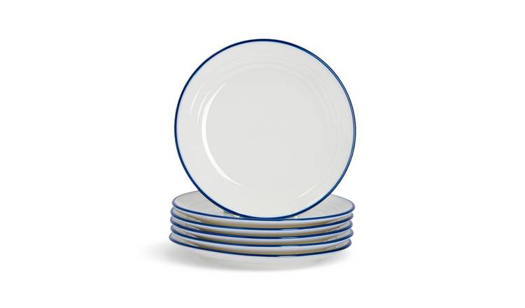 Nicola Spring White Farmhouse Side Plates - Pack of 6