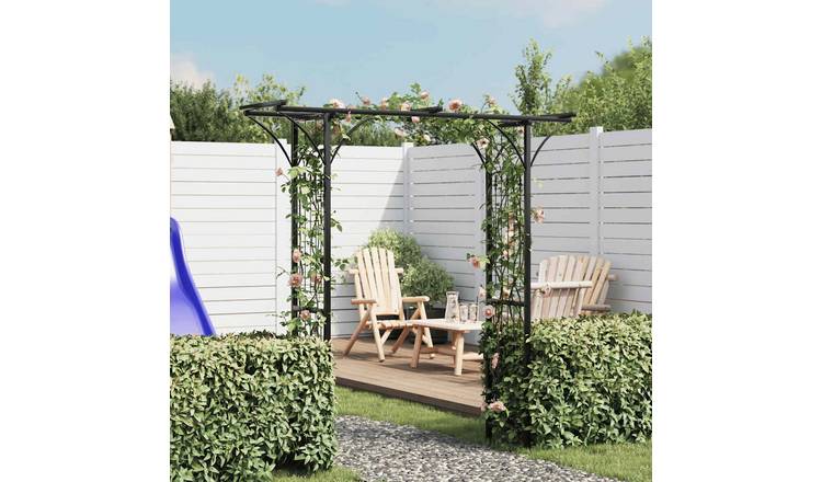 Walplus Iron Garden Arch Durable Garden Arch - Black - 200 x 52 x 204 cm