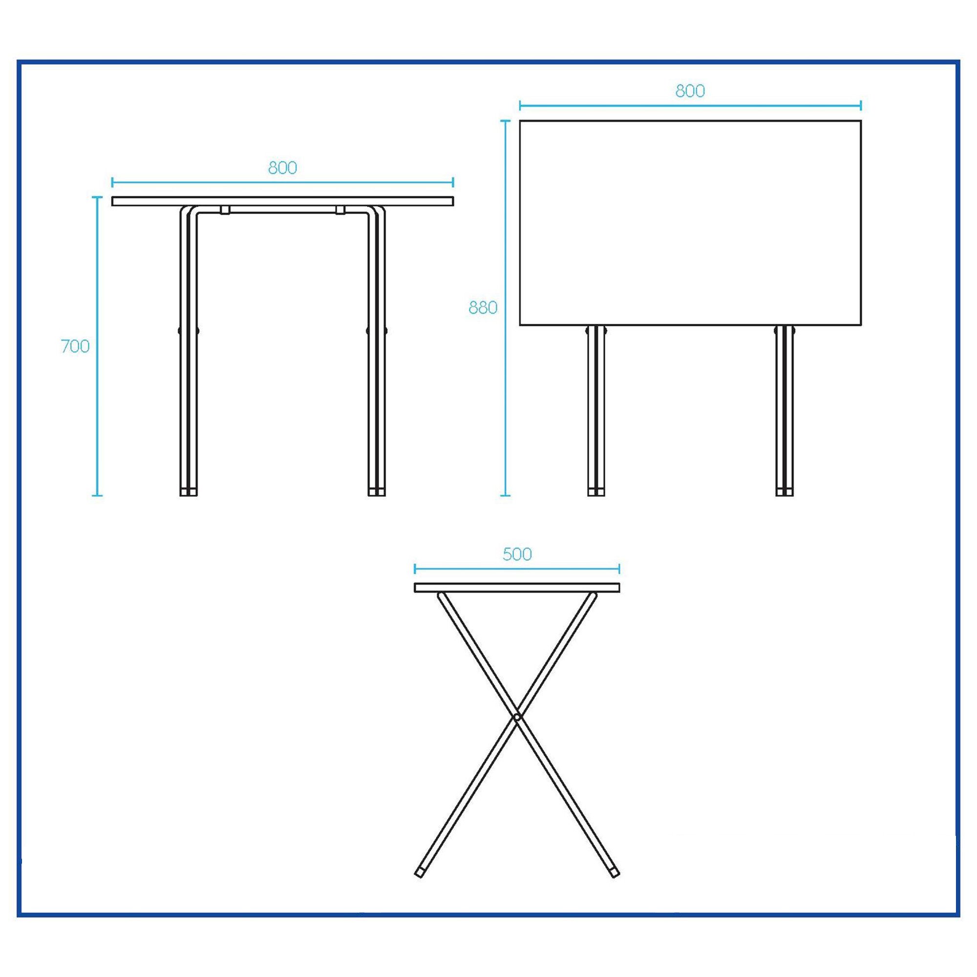 Harbour Housewares Black Wooden Folding Desk & Chair Set - White - Image 5