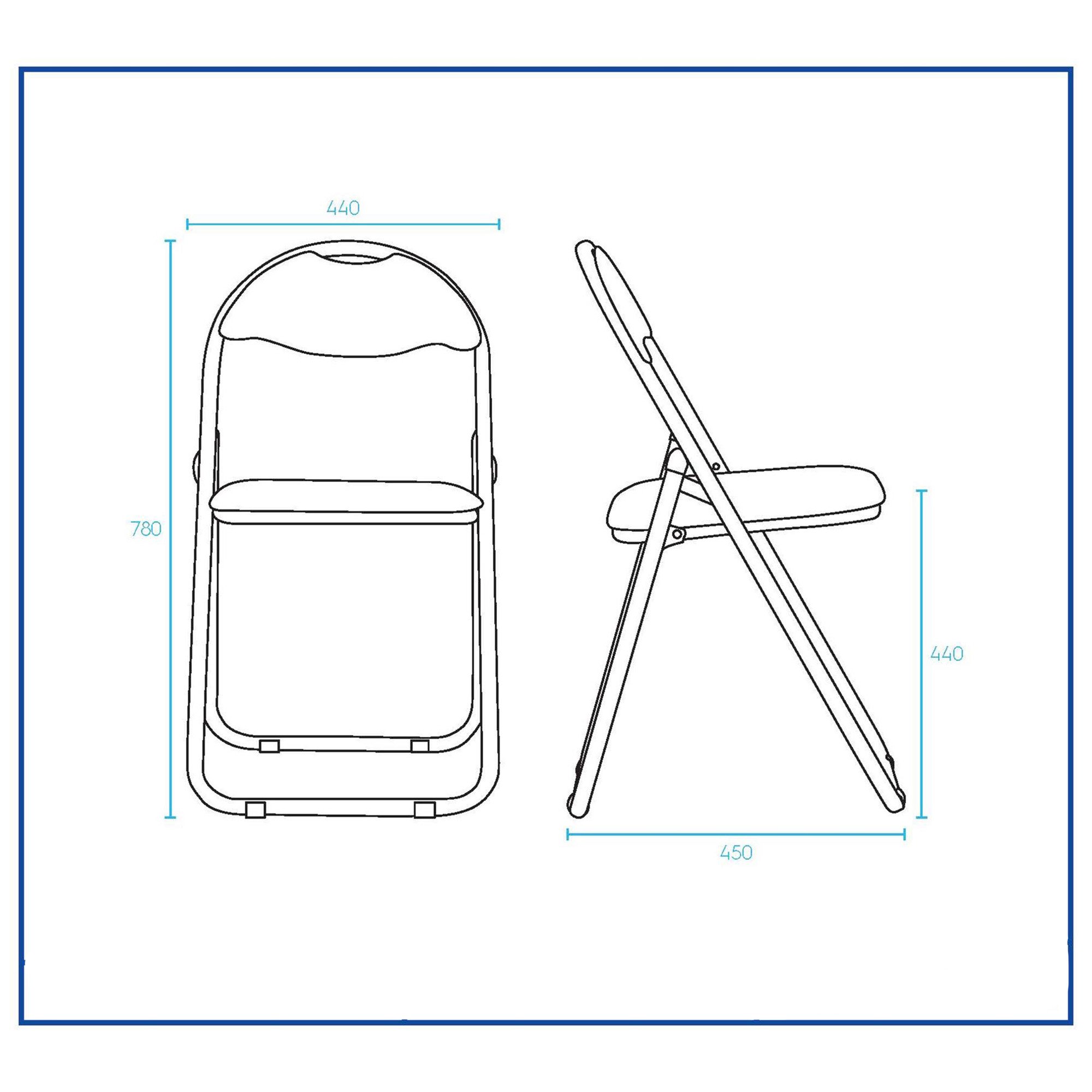Harbour Housewares Black Wooden Folding Desk & Chair Set - White - Image 3