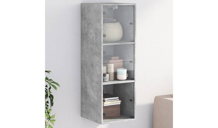 Walplus Engineered Wood Wall Cabinet - Granite Grey - 35 x 37 x 100 cm