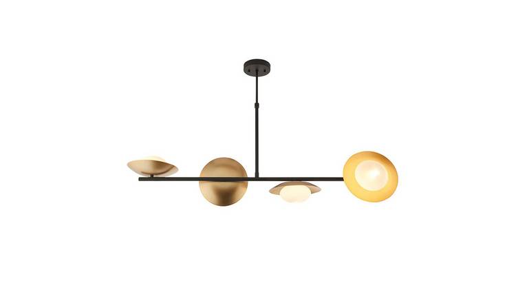 Loops Direct Steel and Glass Pendant Light - Gold and Dark Bronze