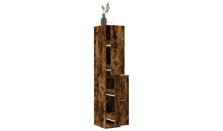 Walplus Engineered Wood Cabinet - Dark Oak - 30 x 41 x 174.5 cm