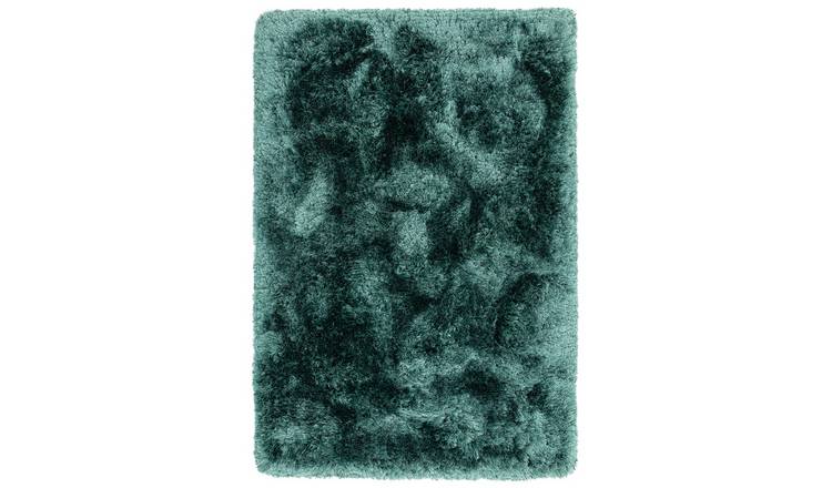 Mega Flooring Blue Shaggy Plain Rug - 70 x 140cm