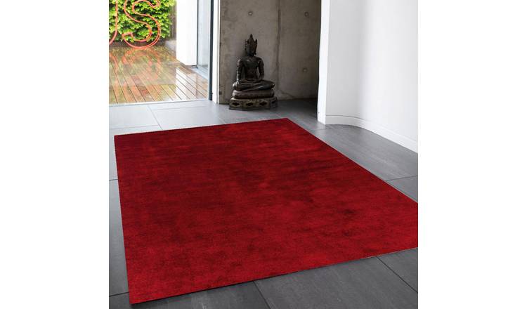 Mega Flooring Red Modern Plain Rug - 120 x 170cm