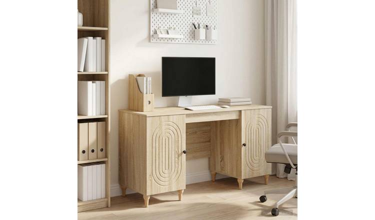 Walplus Shelf Engineered Wood Desk - Light Oak - 142.5 x 50 x 75 cm (Sonoma)