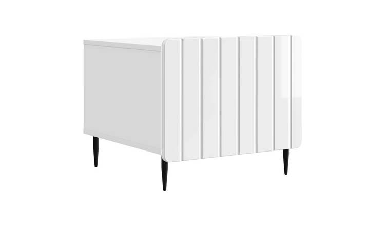 Walplus Engineered Wood Coffee Table - High gloss white - 49 x 50 x 42 cm