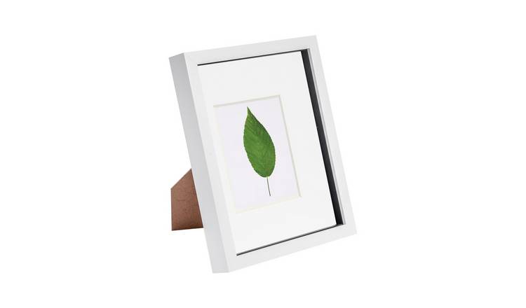 Nicola Spring 3D Box Photo Frame - 8 x 10" with Mount - White/White