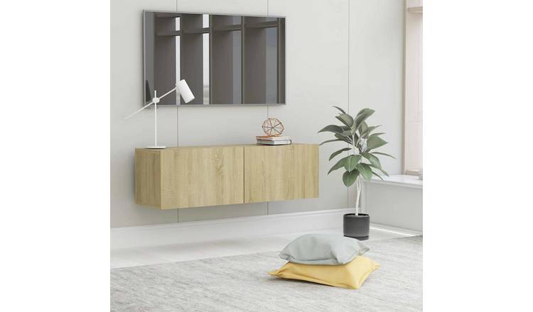Walplus Engineered Wood TV Cabinet - Light Oak - 100 x 30 x 30 cm