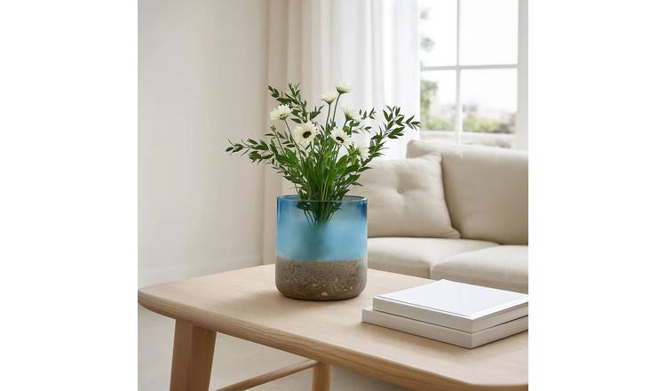 Orsina Chiara Small Sand Effect Glass Vase – Blue